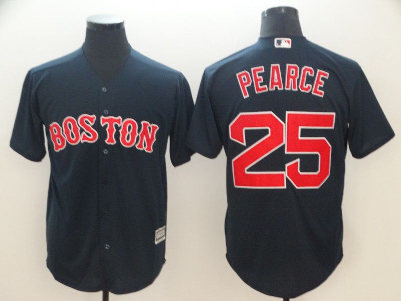 Men Boston Red Sox 25 Pearce Blue Game MLB Jerseys